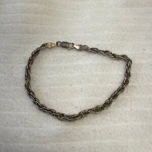 Vintage Sterling Silver 925 Han Italy Rope Bracelet